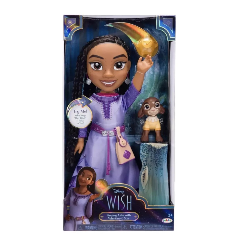 Disney 100 Wish Singing Asha With Valentino & Star Large Doll Size 14 In NIB